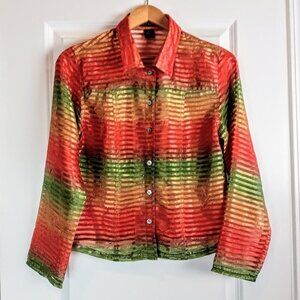 Scott Taylor Sheer Stripe Ombre Blouse